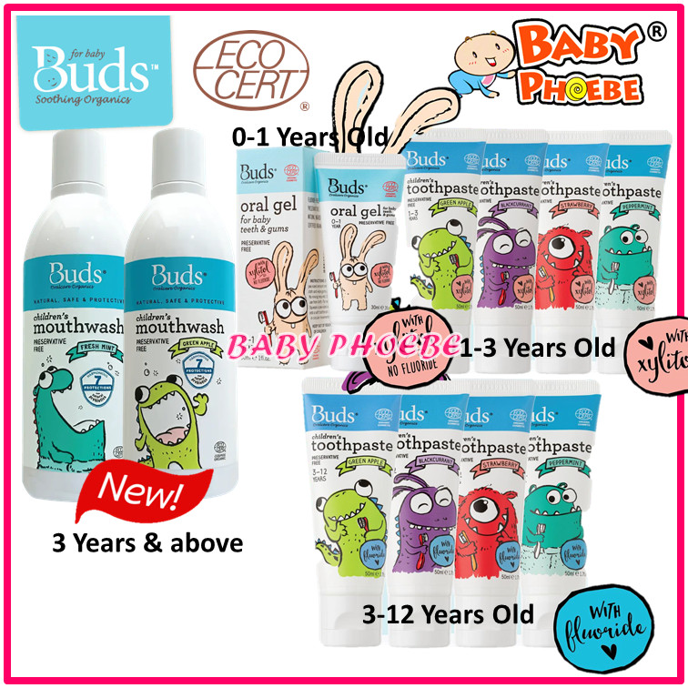 Buds Oral Care Organics Oral Gel with Xylitol / Children's Toothpaste ...