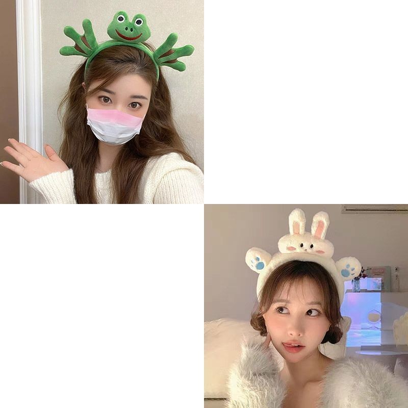 Headband Need Hug FrogCute Cartoon Plush Face Wash headband Hairpin