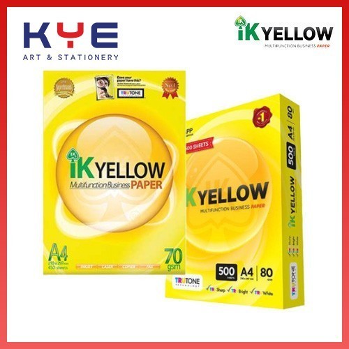 IK Yellow A4 Paper 70gsm / 80gsm | 500's | Shopee Malaysia