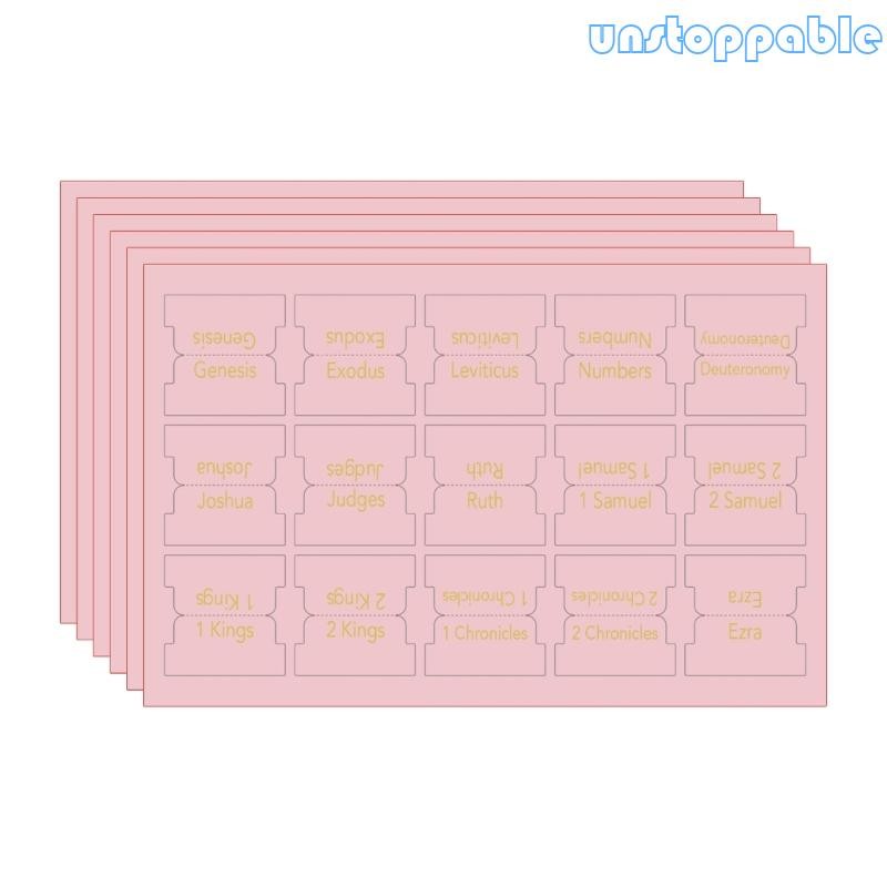 Un* 6 Sheets Bible Index Tabs Decorative Bible Tabs Laminated Bible ...