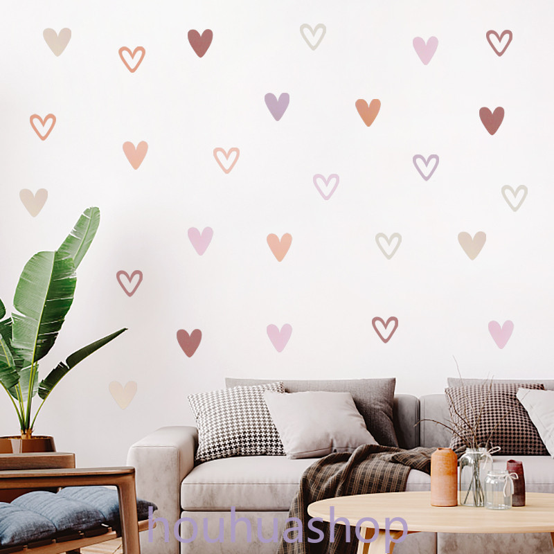 Ready Stock Heart Shape Boho Style Wall Stickers for Kids Room Nursery ...