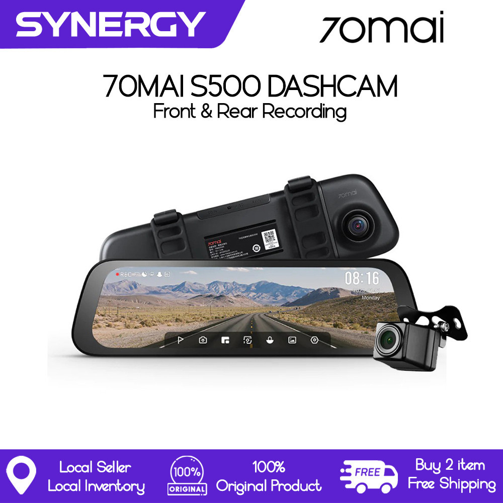 70mai S500 Rearview Dashcam & Rear Cam RC13 Set with Front & Rear Dual