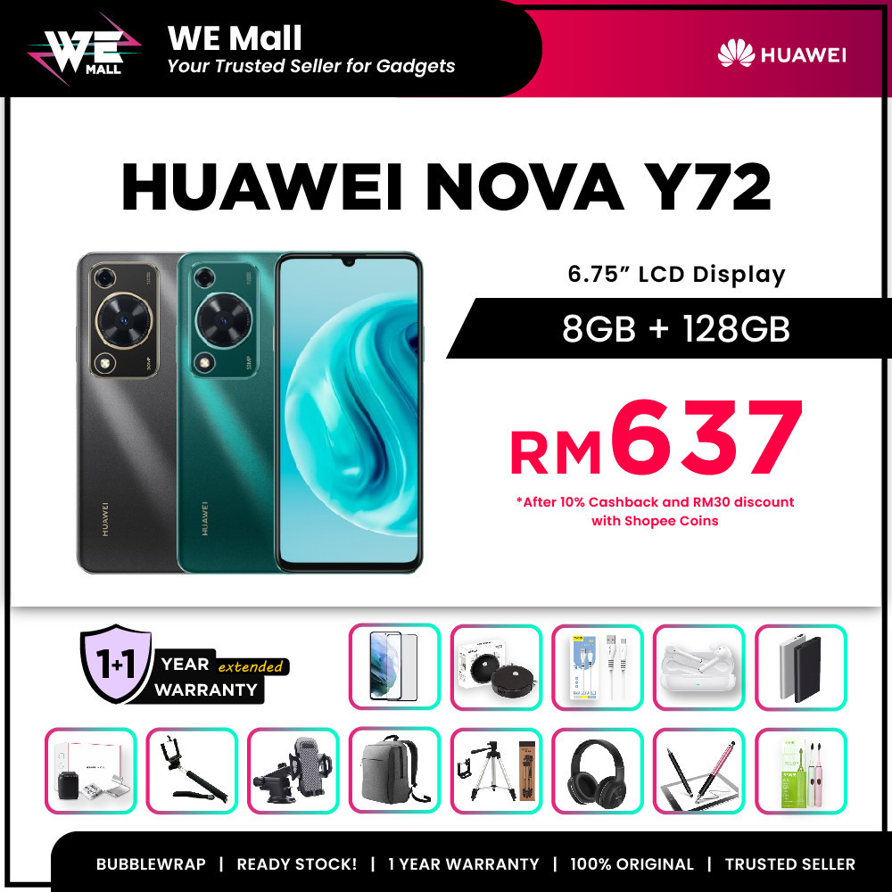 HUAWEI Nova Y72 [8GB RAM 128GB ROM STORAGE] - Original HUAWEI Malaysia ...