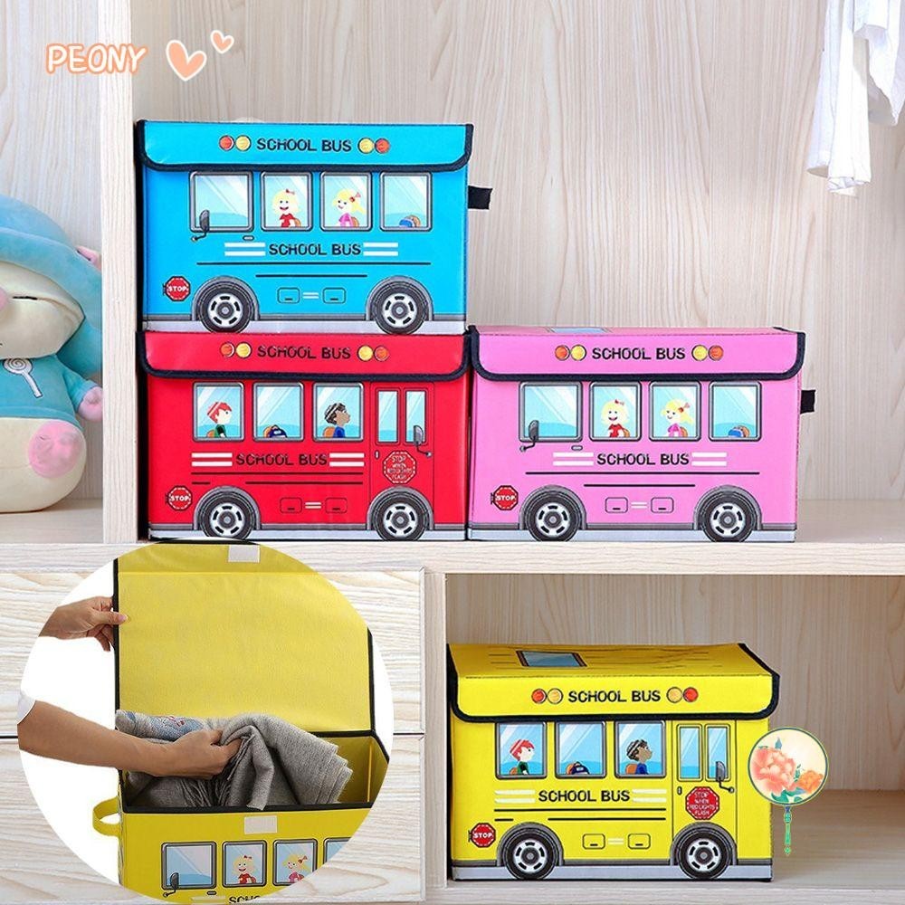 PEONY-HOME Storage Box Moisture-proof Box Home Car Toy Box School Bus ...