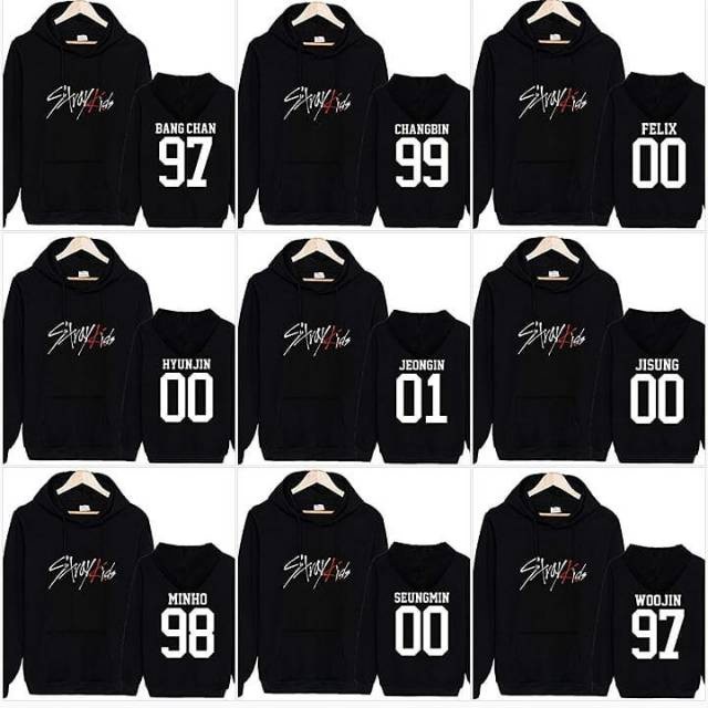 Kpop Straykids Hoodie Jumper number and Name SKZ Stray kids Bangchan ...