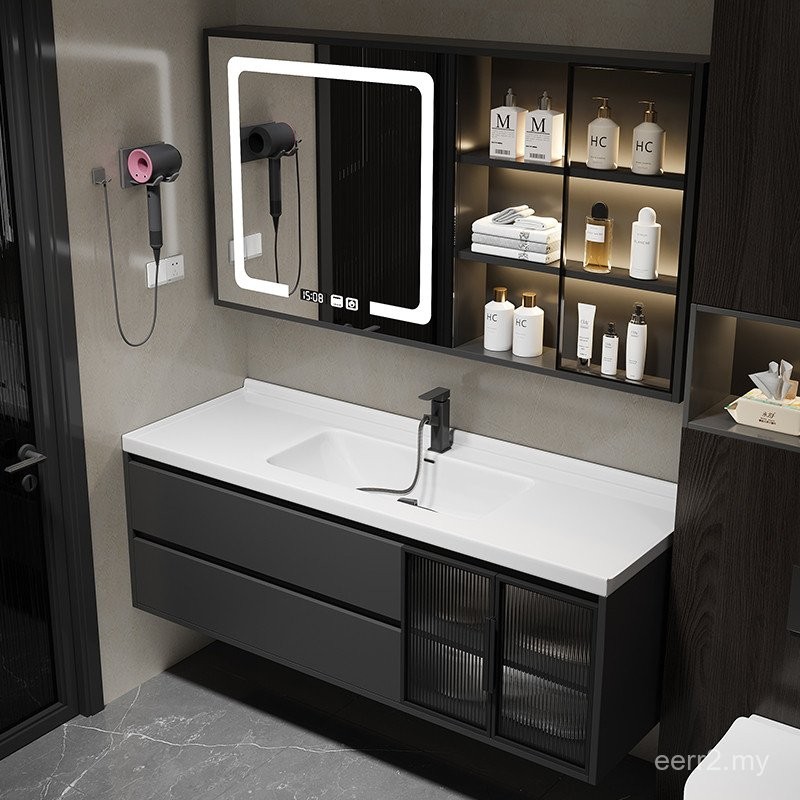 7k Modern Simple Smart Bathroom Cabinet Combination Solid Wood Toilet ...