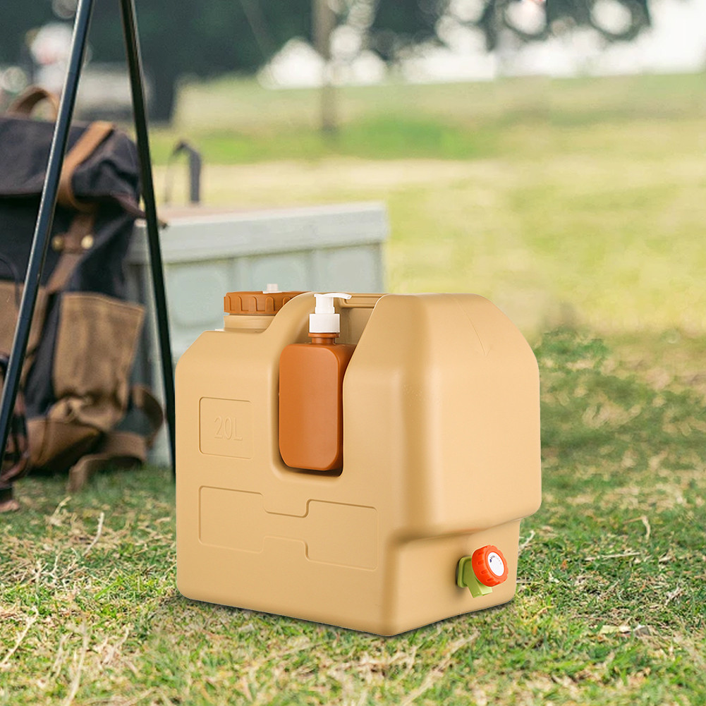 20L Water Container with Spigot and Soap Dispenser Portable Camping ...