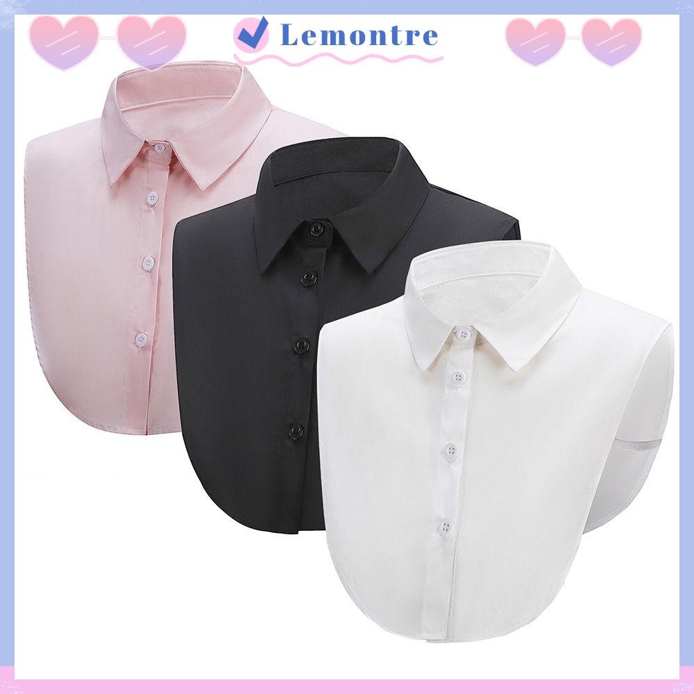 LEMONTRE Fake Collar, Cotton Solid Detachable Collars, Exquisite Multi ...