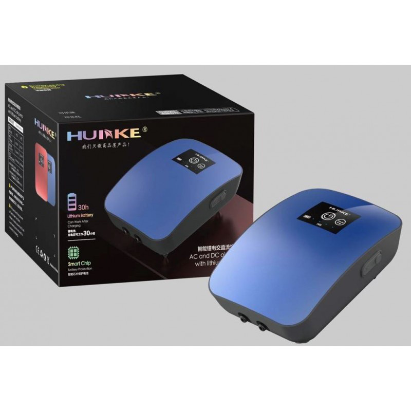 Huike H5 AC/DC Waterproof Aquarium Air Compressor Silent Dual Oxygen ...