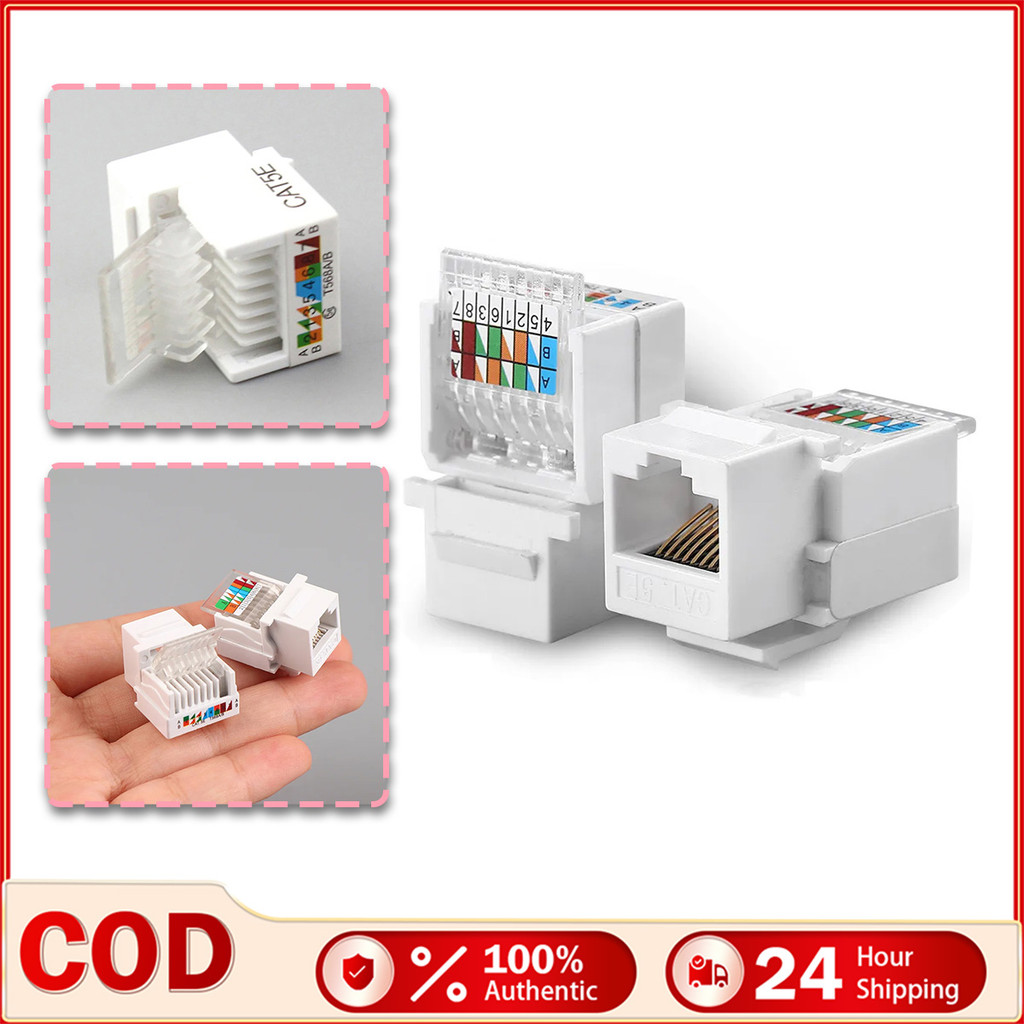 keystone Jack 5Pcs Cat5e RJ45 Network Connector Wall Adapter Crimp End ...