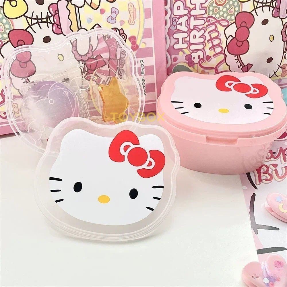 Kawaii Hello Kitty Storage Box Cute Girl Heart Cartoon Desktop Item ...