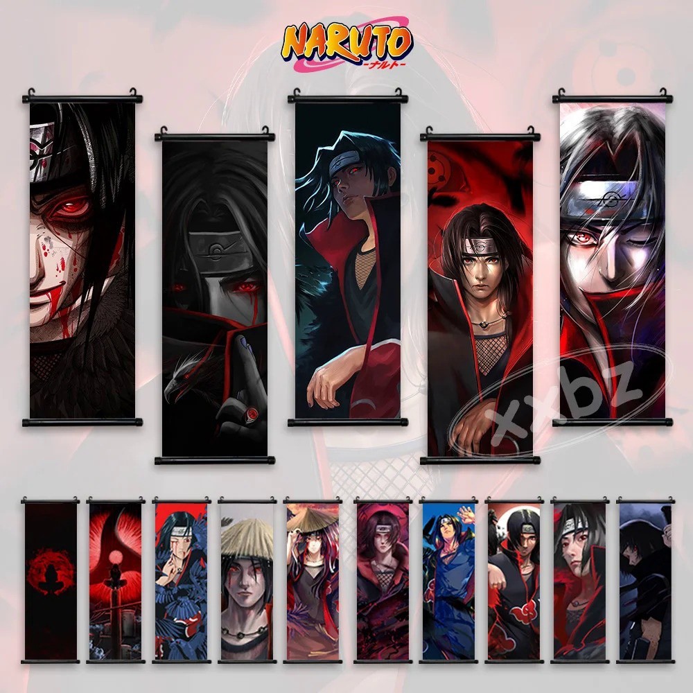 Naruto hang painting anime wall artwork scroll picture canvas cartoon  figures Itachi Uchiha latest poster bedroom home decor bar | Shopee Malaysia