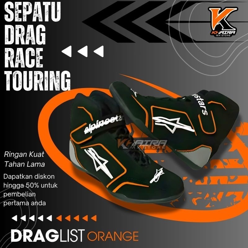Int2- MERAH Drag race Motorcycle Racing Shoes/touring bikers list Red ...