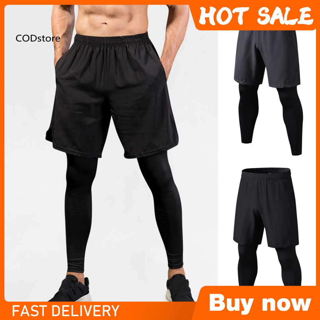 Single-leg Basketball Tights Men Trendy Sports Training Cropped