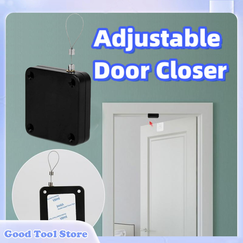 Automatic Door Closer Adjustable Wire Rope Punch Free Auto Closer ...