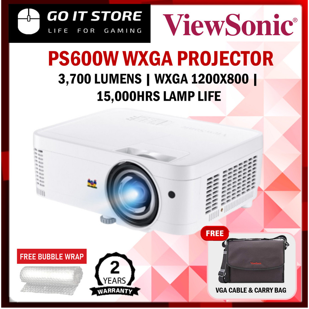 ViewSonic PS600W 3700 Lumens WXGA Short Throw Education Projector