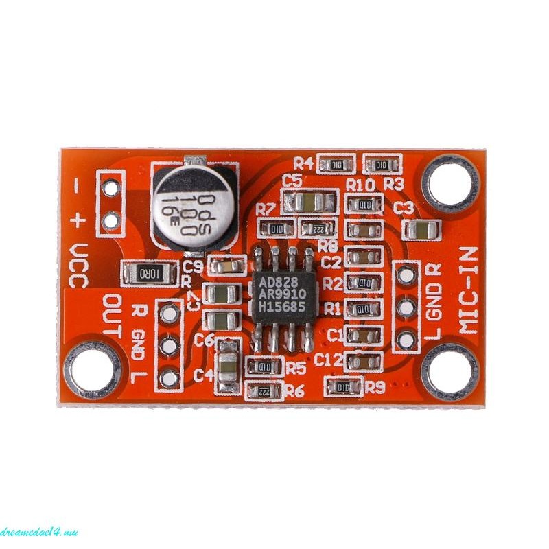 dreamedge14 AD828 Stereo Dynamic Microphone Preamplifier Board MIC ...