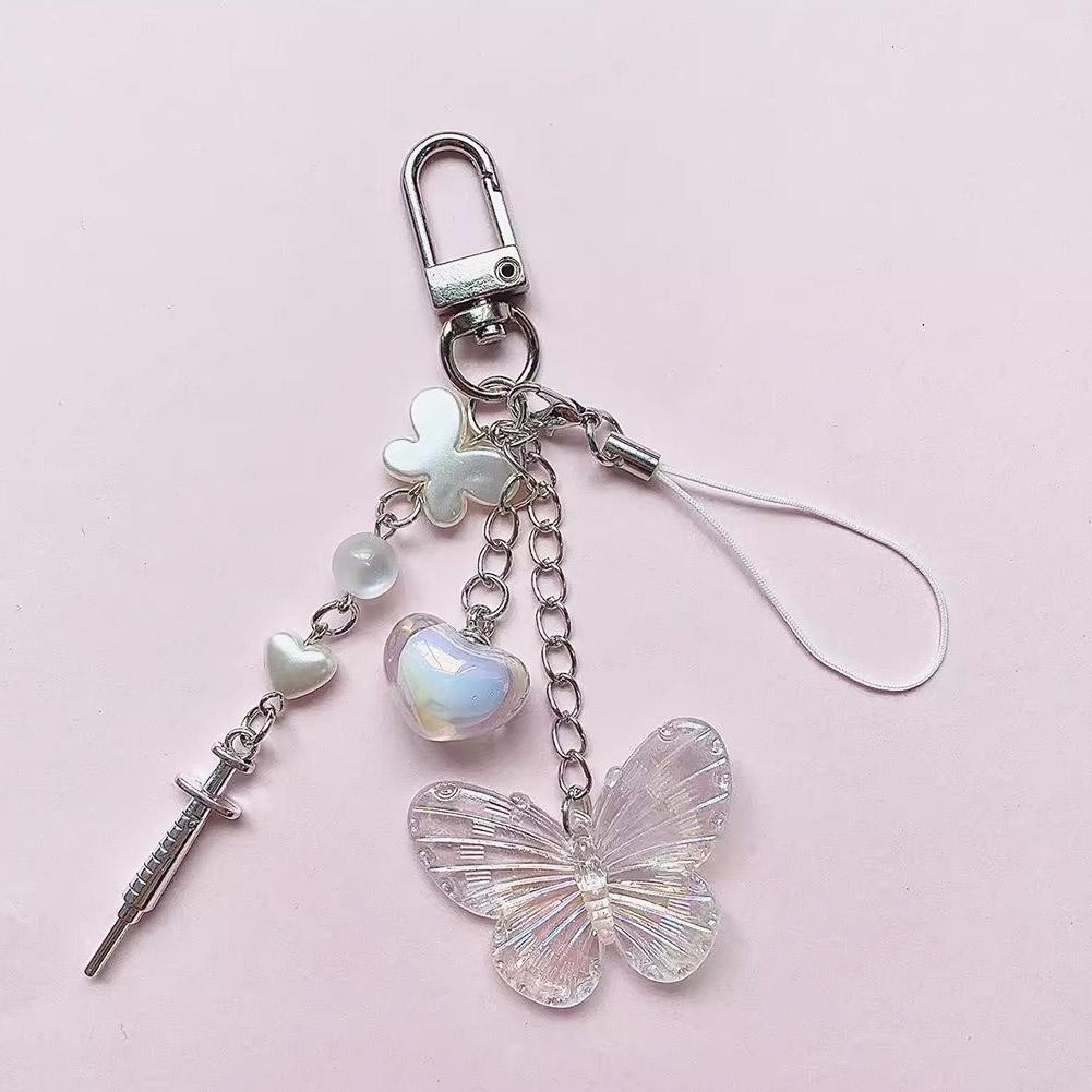 Butterfly Keychain Pendant Mobile Phone Chain Notebook Handbook Card ...