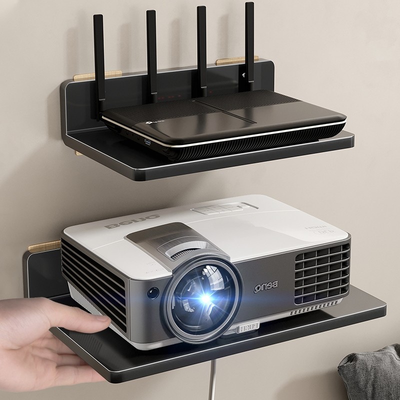 MYHOMMI Wall Mounted Router Rack Tv Aluminum Adjustable Top Box Support ...