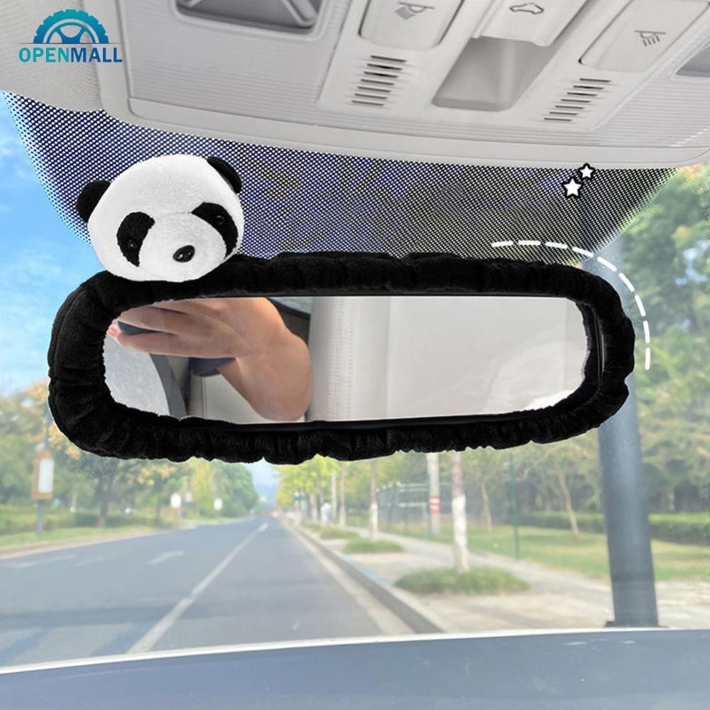OPENMALL Cute Car Interior Rearview Mirror Cover Plush Rabbit Heart ...