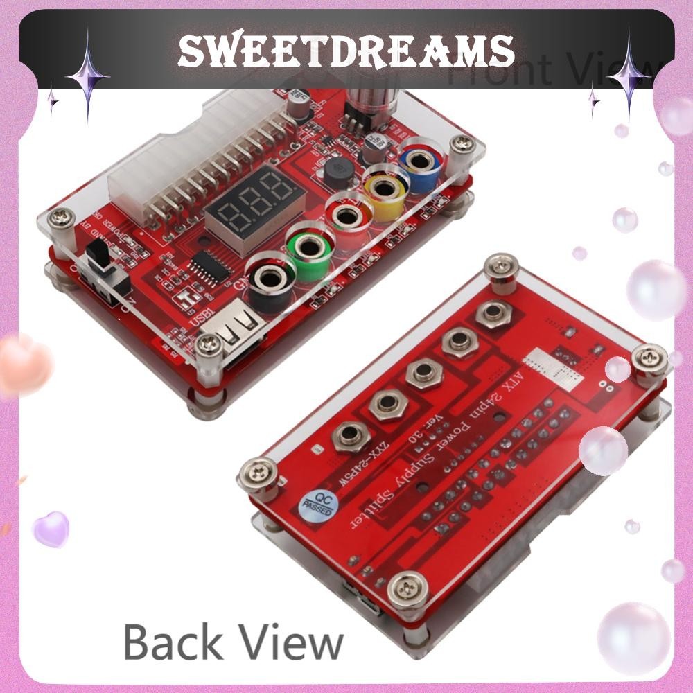 24/20Pin ATX DC Power Supply Breakout Board Module Clear Acrylic Case