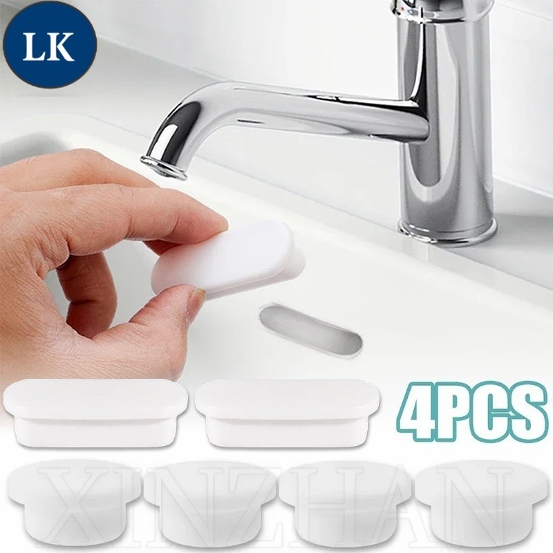 LK 4pcs Rectangular Round Wash Basin Stopper Trim / Bathroom Overflow ...