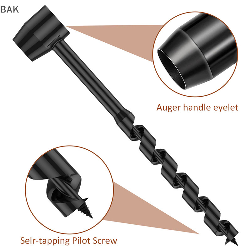 BAK Hand Wood Punch Manual Auger Drill Bush-Craft Carbon Steel Portable ...