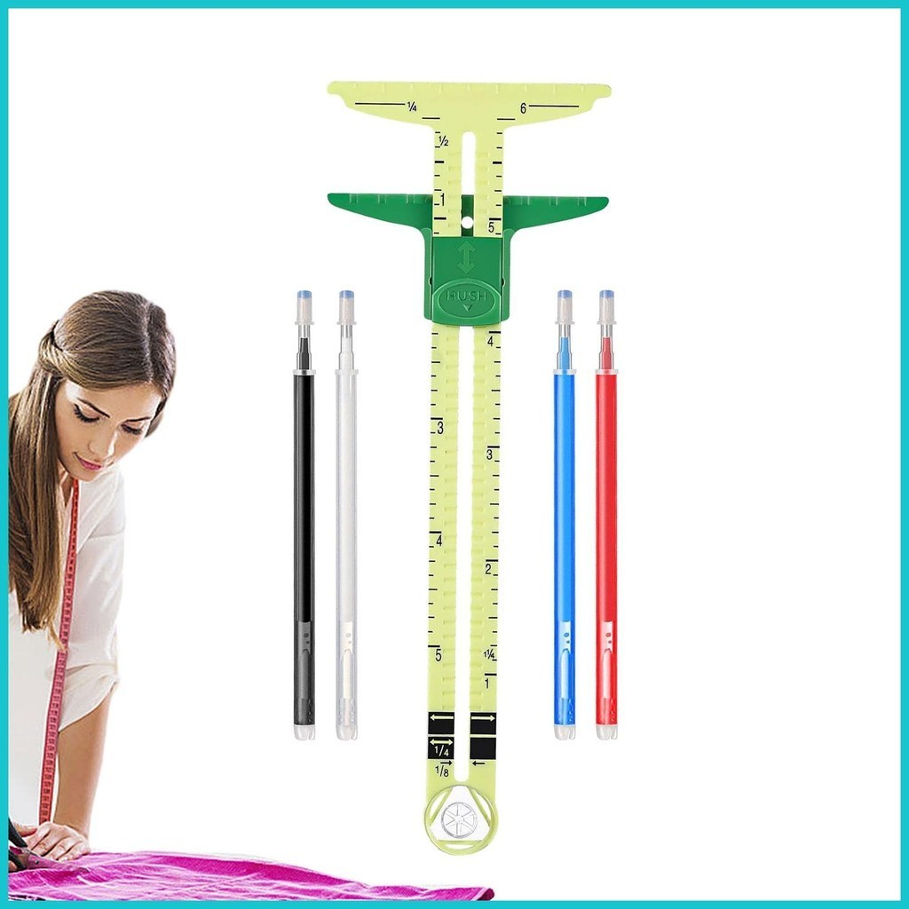 Seam Guide Ruler 5 In1 Sliding Gauge Measuring Sewing Tool Sewing Parts ...