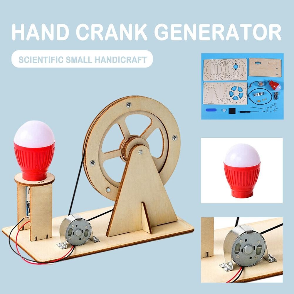 DIY Mini Hand Crank Generator Science Experiment Kit Kid Education Hand ...
