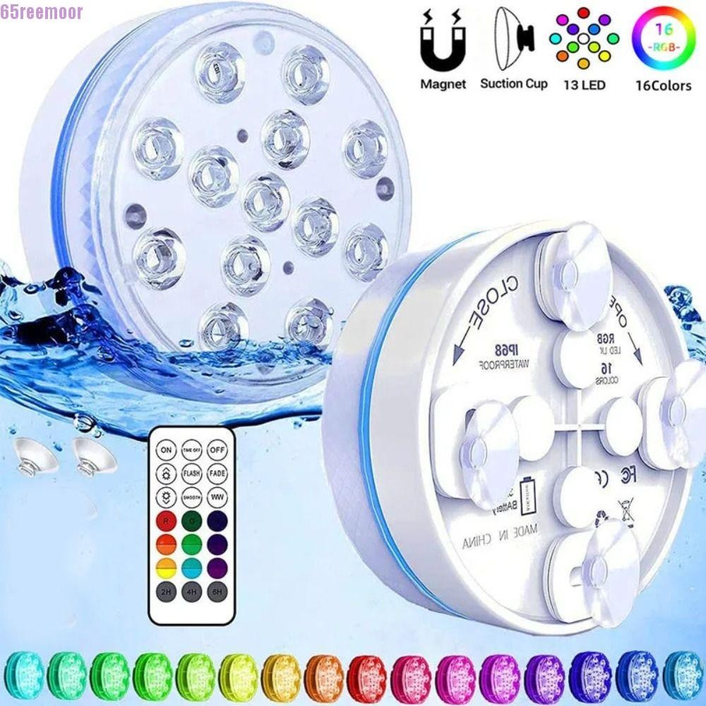 REEMOOR Submersible LED Lights, Update with Remote Underwater Swimming ...