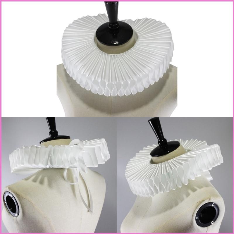 Royal Renaissance Neck Ruff Elizabethan Silky Ruffle Fake Collar ...