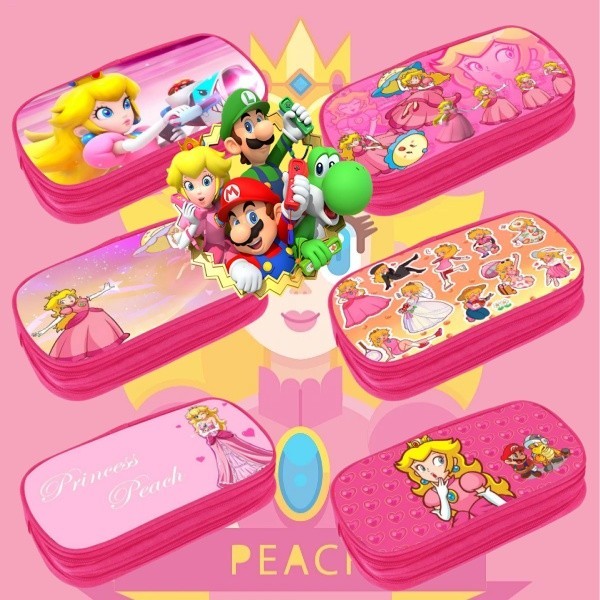 Super Mario Bros. Princess Pink clamshell pencil case Double stationery ...