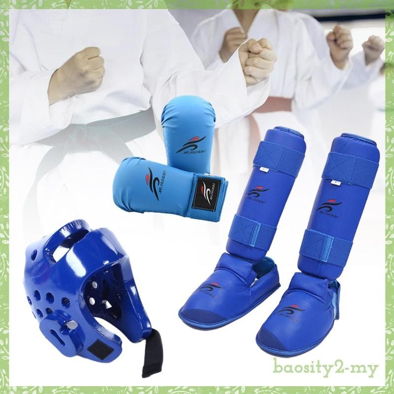 [BaositybbMY] Taekwondo Sparring Gear Set with Shin Guards Footgear for