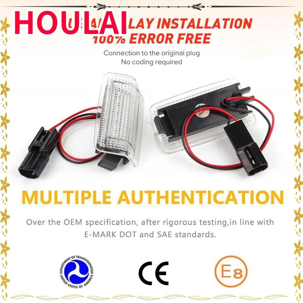 Houlai Car License Light Brighter Universal License Plate Light 12v Durable Rear Tail Led For 