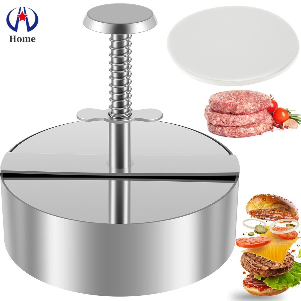 Burger Press Stainless Steel Hamburger Press Patty Maker Adjustable ...