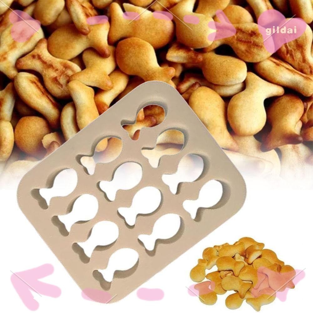 GILDAI Goldfish Cookie Baking Mold, Reusable Fish-Shaped Fish Cracker ...