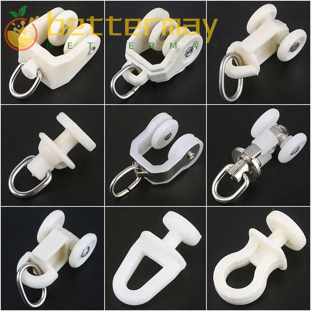 BETTER-MAYSHOW 10Pcs Curtain Rod Pulley, Decorative Curtains Hook Ring ...