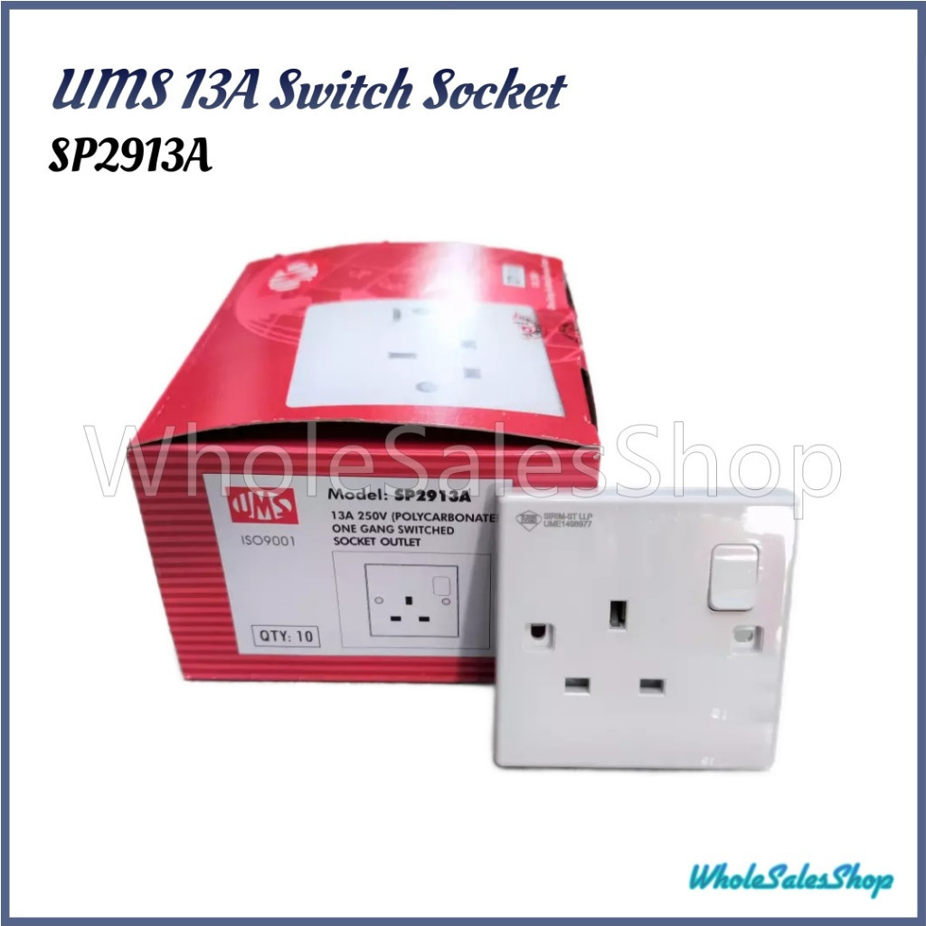 UMS 2913 13A 1G Switch Socket Outlet 插座 | Shopee Malaysia