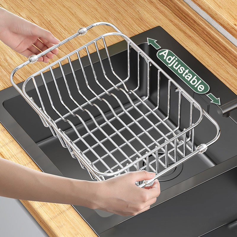 304 Stainless Steel Dish Drying Rack Adjustable Kitchen Sink Dish ...