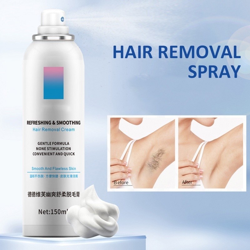 DETVFO (White) Hair Removal Cream Spray Body Private Parts Armpit Leg