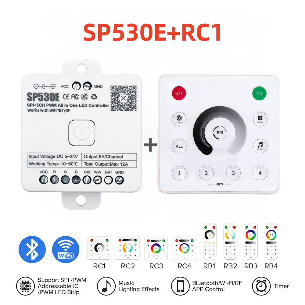 SP530E All In One LED Controller WM-RC1 Single channel remote control ...