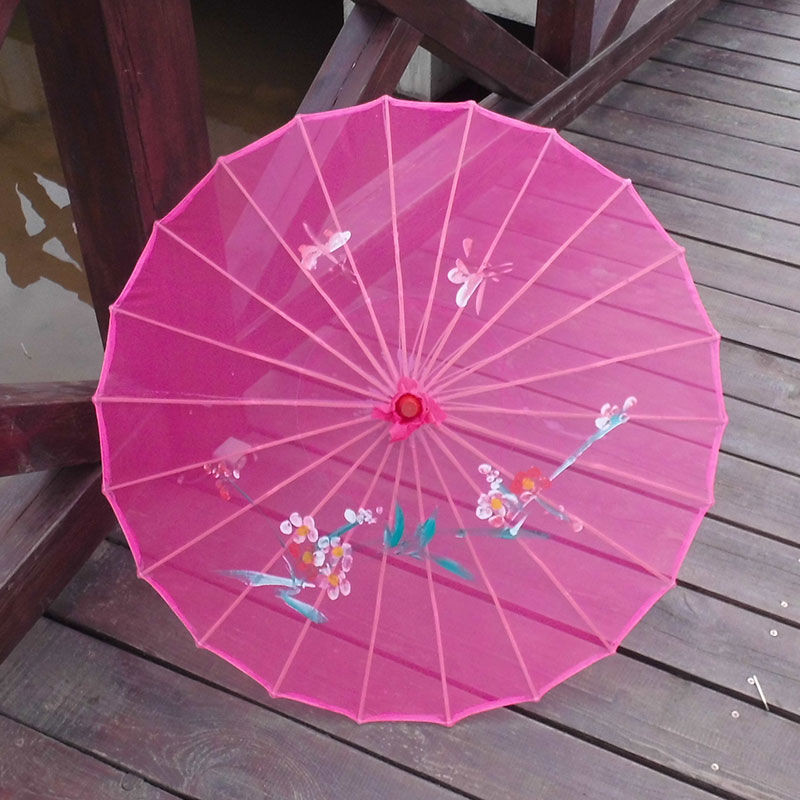 伞舞蹈伞绸布伞道具绢纱伞透明伞古典雨伞花伞伞跳舞用伞Oil Paper Umbrella Chinese Style Hanfu Dance ...