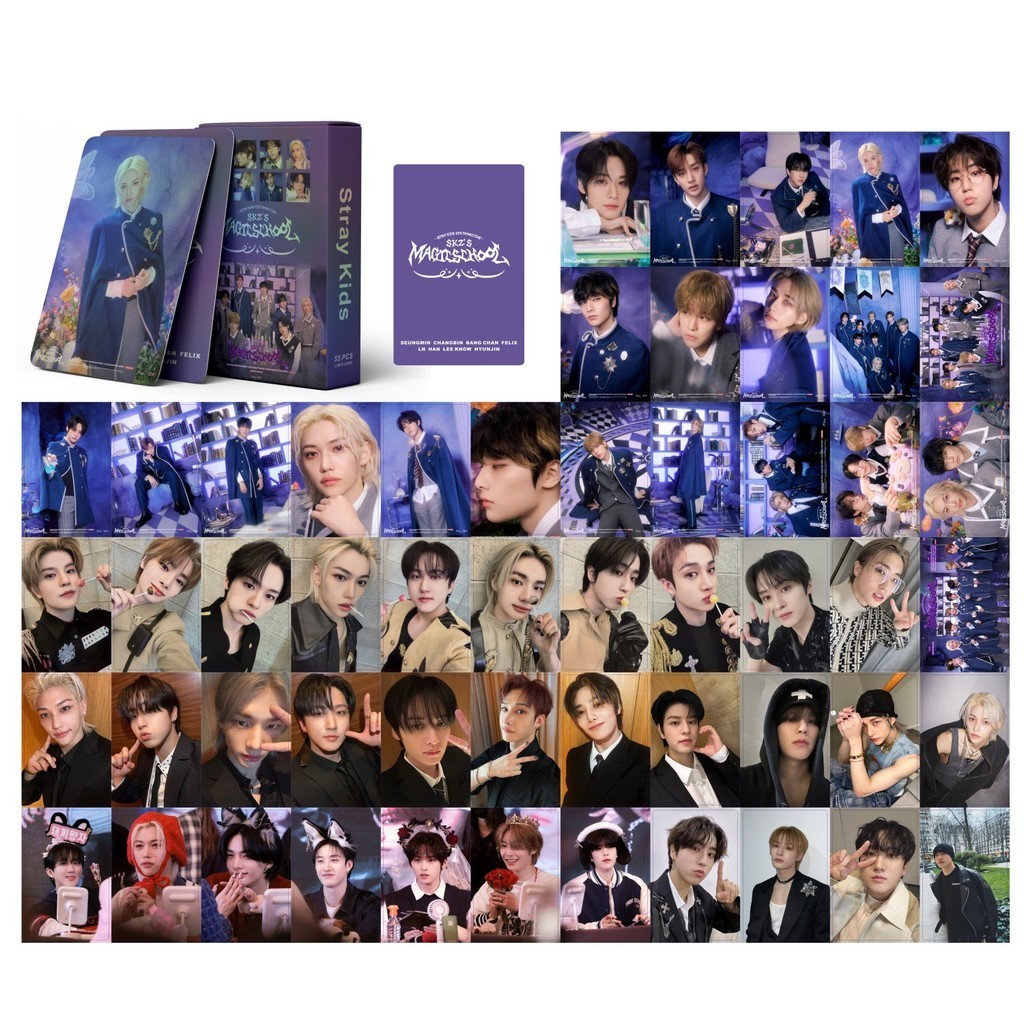 50-119pcs STRAY KIDS Holographic Laser Lomo cards SKZ Magic School ...