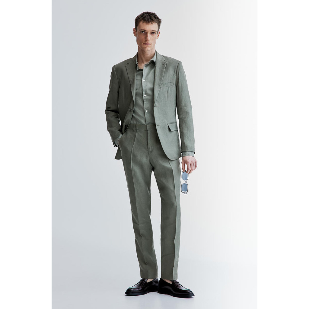 Slim Fit Linen suit trousers