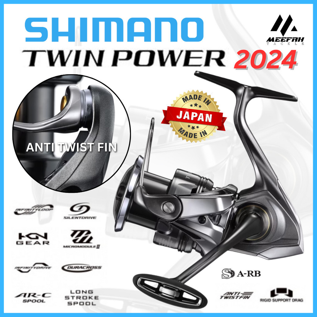 SHIMANO 2024 TWIN POWER FE🔥1 YEAR WARRANTY + FREE GIFT 🔥 - Spinning  Fishing Reel Mesin Pancing