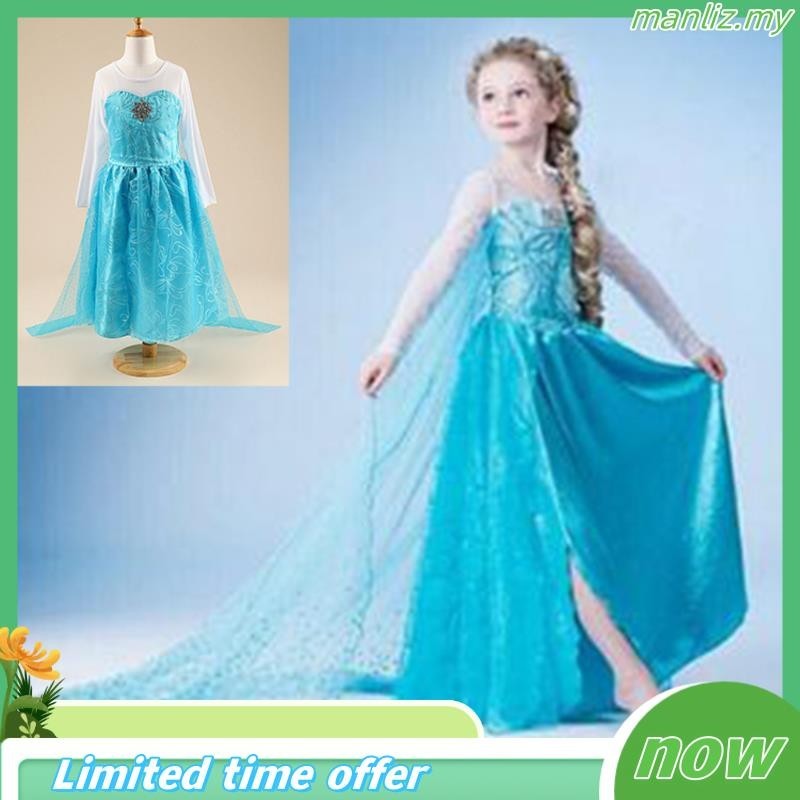 [NNJXD]Girls Dress Halloween Anna Elsa Cosplay Costume Dresses Girl ...