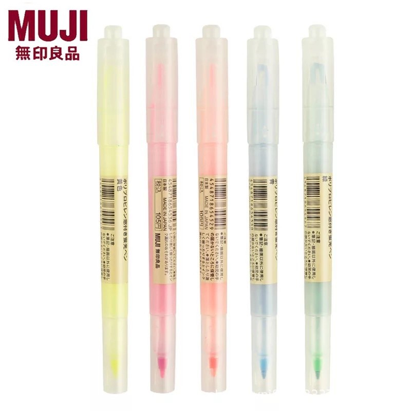 MUJI Good Quality Double Headed Fluorescent Pen Highlighter Pen Student ...