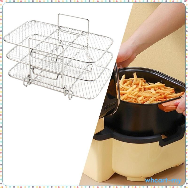 [WhcartMY] Multi-layer Air Fryer Rack, 3 Tier Air Fryer Rack, Stackable ...