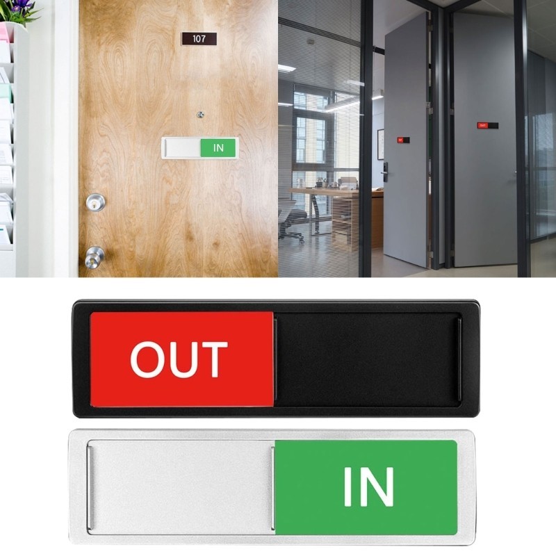 SA Office Door Sign In Out Office Sign For Door Magnetic Slider Door 