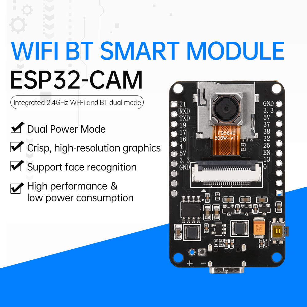 ESP32-CAM Development Board WiFi Bluetooth Module CH340X OV5640 AF-72mm ...